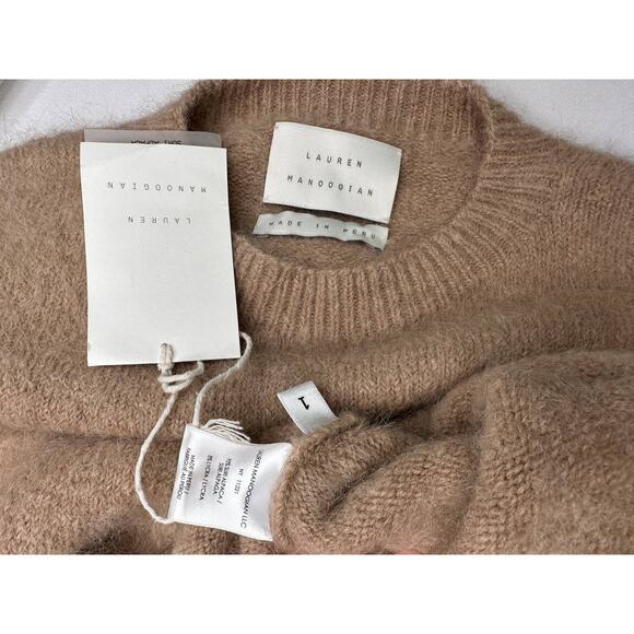 Lauren Manoogian Size 1 Small New Suri Alpaca Long Sleeve Crew Sweater Camel NWT - Picture 6 of 9